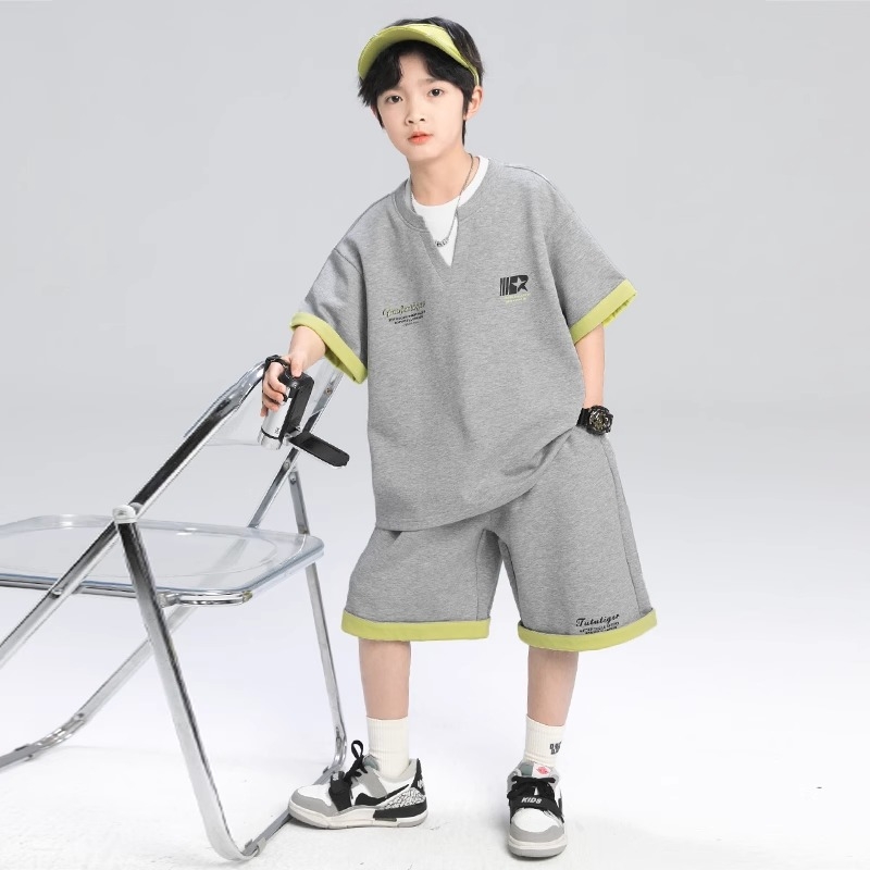 男童夏季套装2025新款夏装短袖中大儿童男孩夏款痞帅炸街运动潮酷