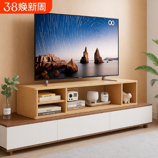 电视机增高架收纳柜电视柜垫高底座加高置物架单层显示器双层原木