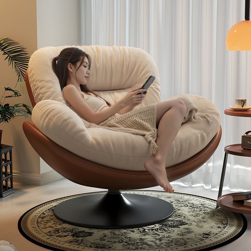 轻奢阳台家用休闲椅懒人沙发椅单人简约沙发转椅旋转蛋壳客厅高级