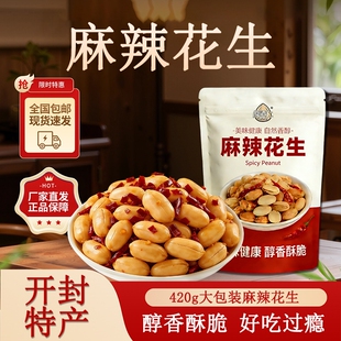净重420g 开封特产麻辣花生米盐焗花生米香辣五香花生下酒菜零食