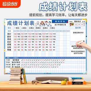 磁性学习成绩计划表墙贴中小学生记录表课程安排表对比评分表时间管理自律打卡表目标考试规划