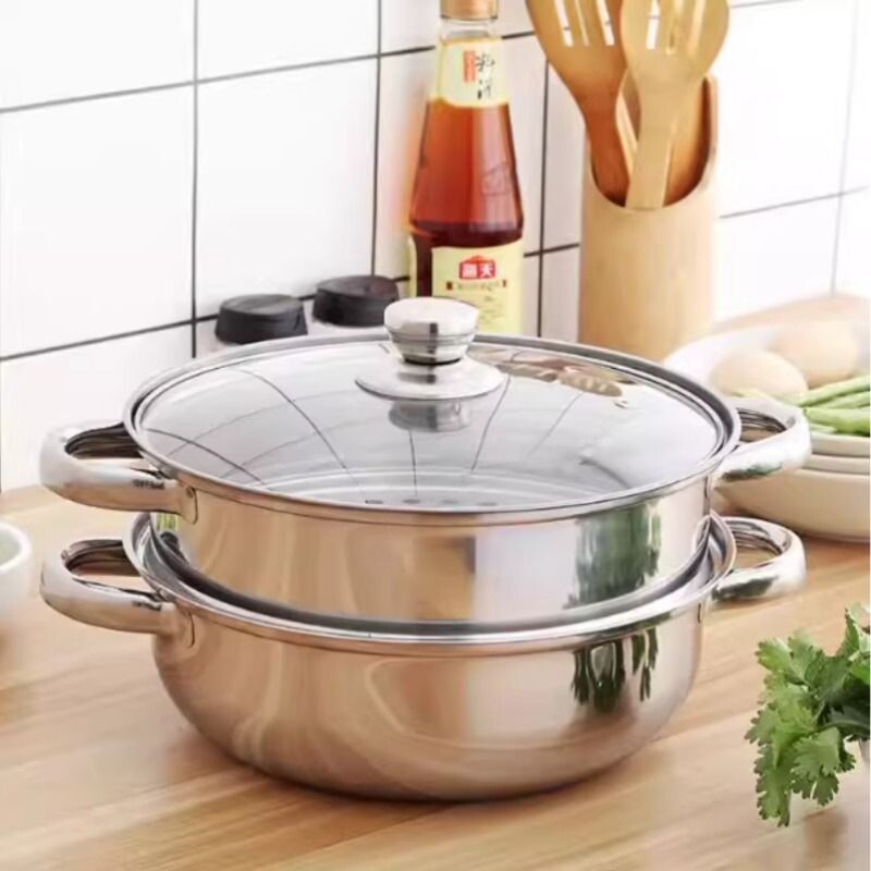多功能蒸锅家用汤锅加厚火锅多层电磁炉蒸笼煤气炉通用锅具清仓