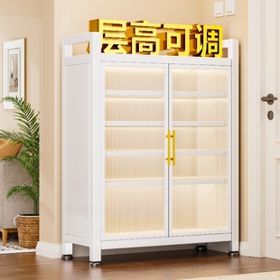 家用门口钢制鞋柜大容量防尘鞋架入户门玄关柜走廊多层储物柜鞋子