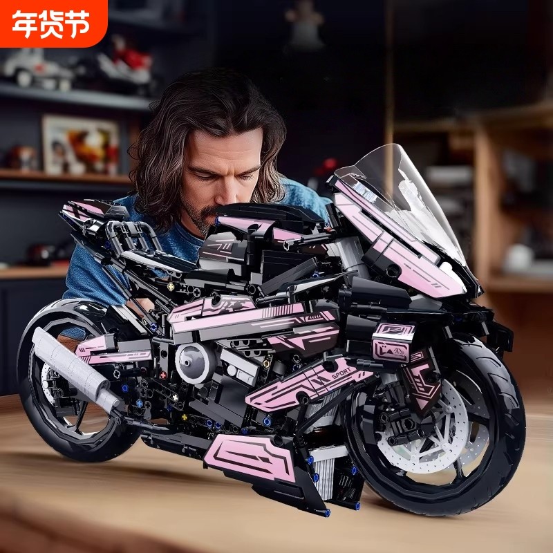 兼容乐高宝马摩托车M1000RR积木机车拼装模型高难度大型男孩玩