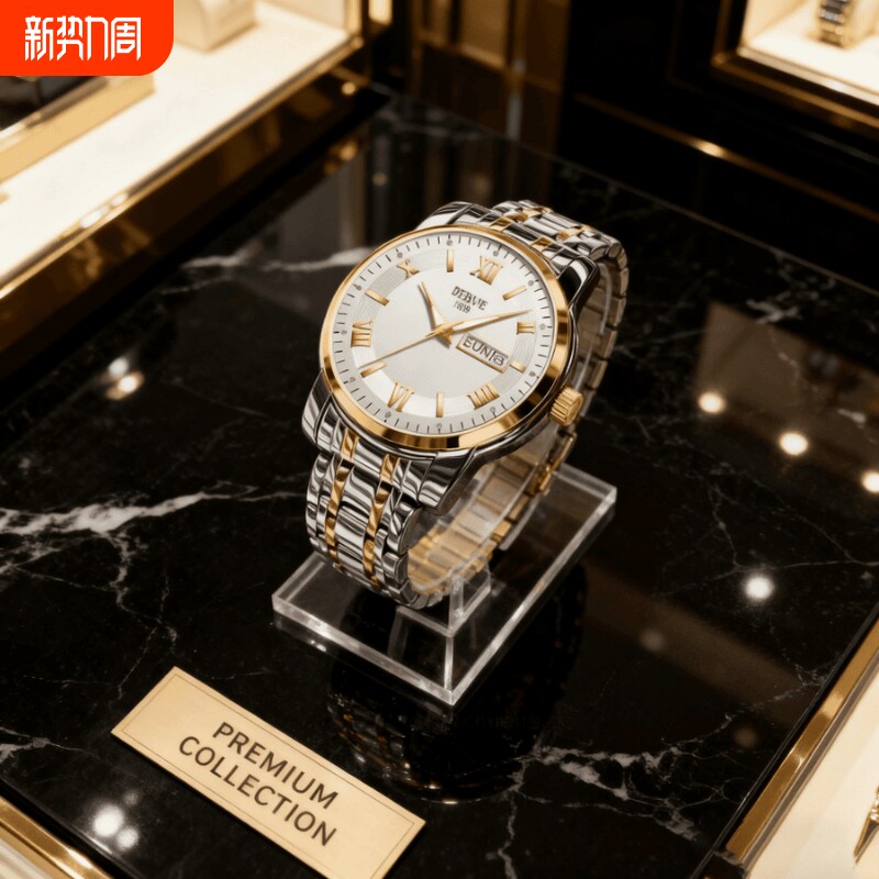 男士手表男正品名牌全自动非机械表男款商务防水石英腕表镂空夜光