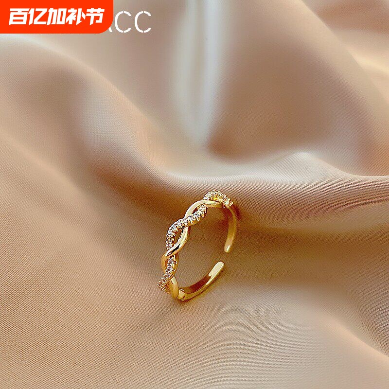 戒指女时尚个性ins潮网红冷淡风素圈小众设计简约时尚简约袖扣