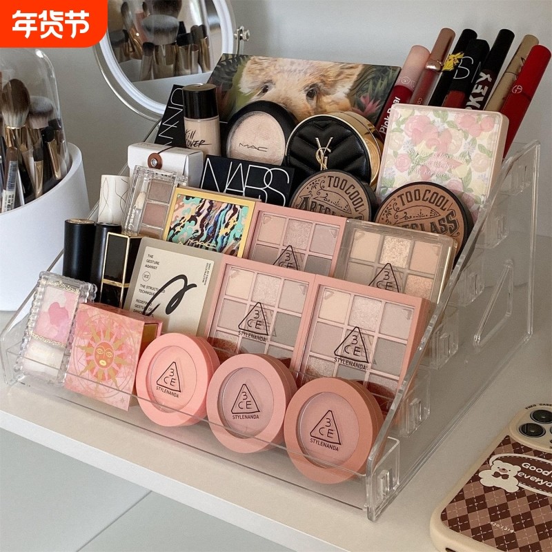 亚克力彩妆展示架 口红眼影盘收纳 桌面少女风化妆架