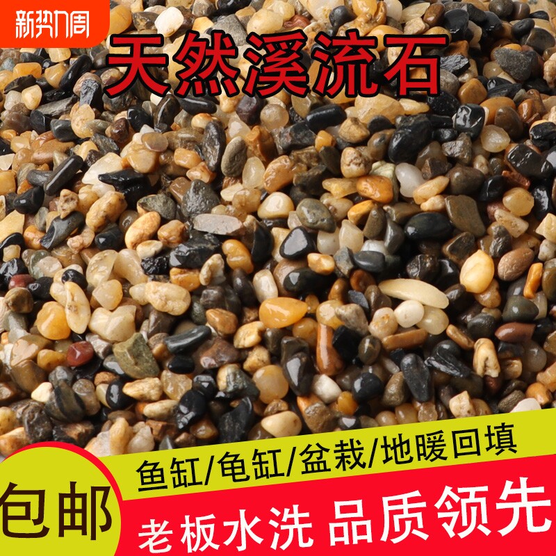 5斤天然铺面石鹅卵石鱼缸铺底砂装饰造景小石子豆石溪流原石龟缸