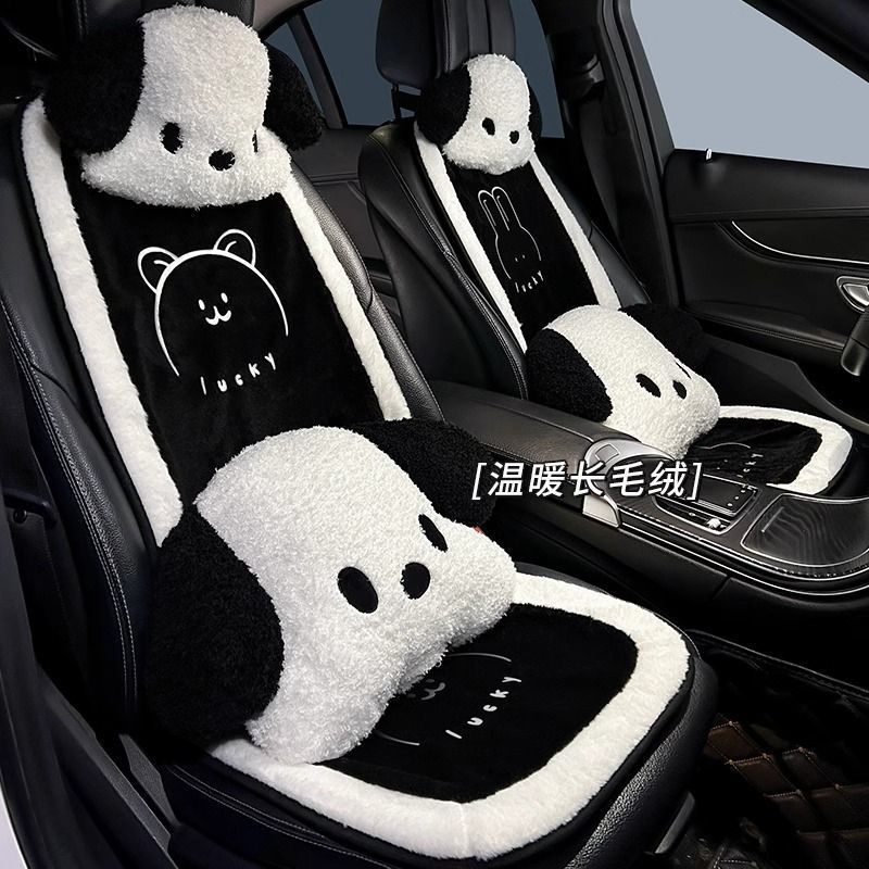 汽车坐垫冬季毛绒座椅加热秋冬可爱后排单片冬天加绒车内座垫新款