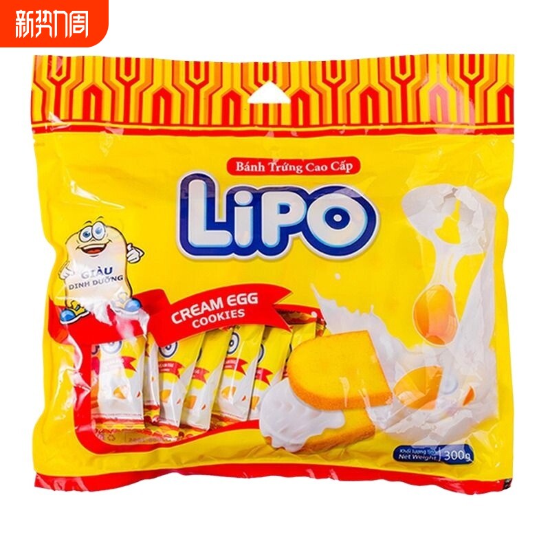 品牌直售Lipo面包干椰子味榴莲味黄油味巧克力味饼干涂层小包装