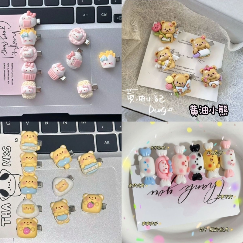 【21个】卡通Kt猫咪饭团发夹ins呼呼可爱甜美卡通侧边少女发卡