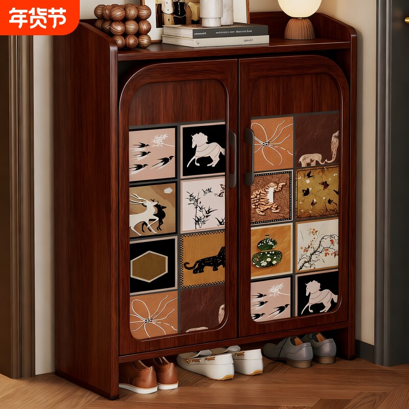 入户门口一体鞋柜楼道收纳架入户玄关靠墙抽拉式多功能鞋架置物架