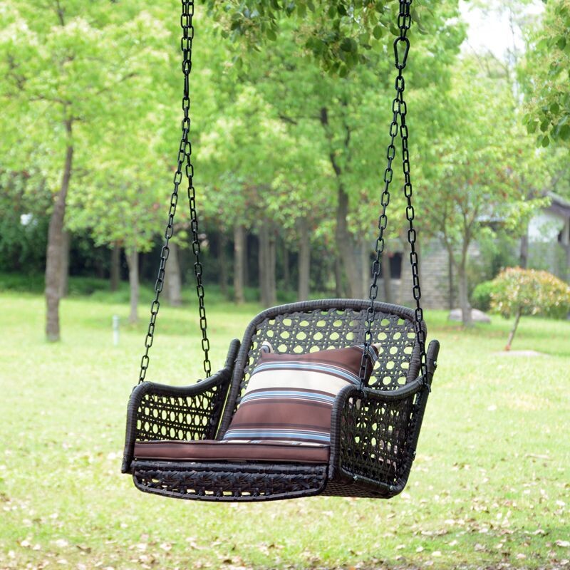d轶阳阳台吊篮藤椅户外荡秋千吊椅吊床室内室外铁艺吊椅葡萄架秋