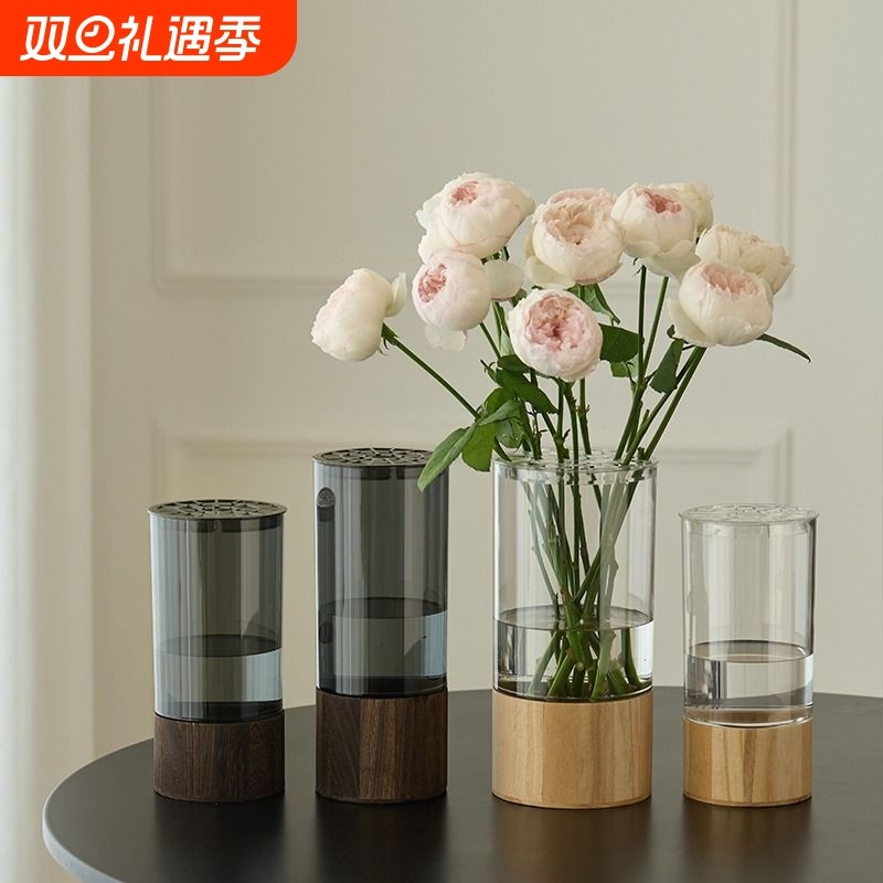 亚克力直筒花瓶客厅插花摆件装饰富贵竹轻奢高级感玻璃防摔水培瓶