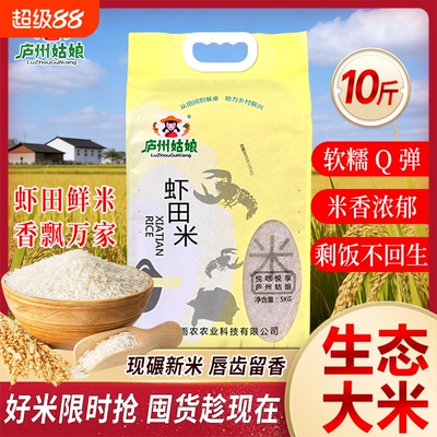 无公害虾田米当季新米现磨现发大米籼米长粒米皖南香米煮粥蒸饭