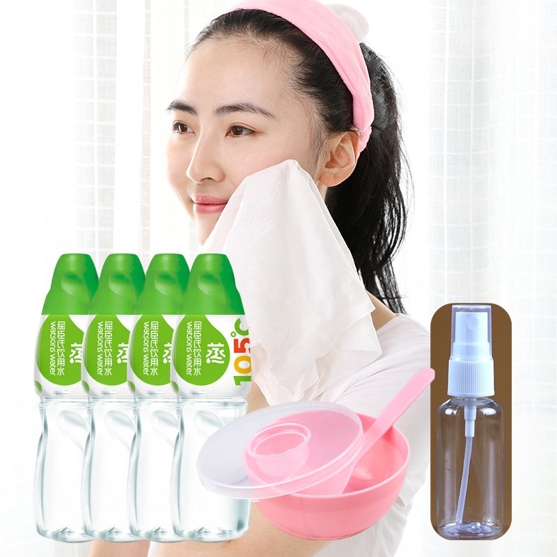 屈臣氏蒸馏水400ml*4瓶装105度饮用纯净水可湿敷美容饮料水