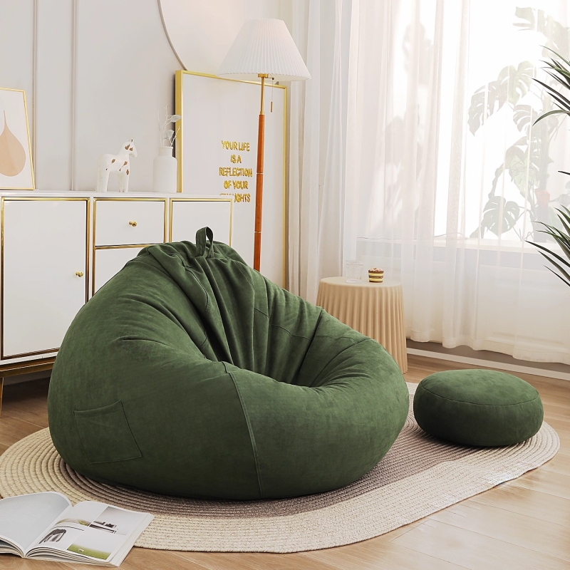 麂皮绒懒人沙发休闲豆袋椅
