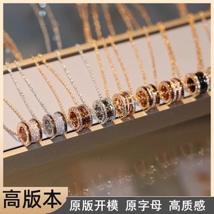 小蛮腰弹簧项链女男女情侣黑陶瓷慈善款网红锁骨链