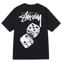 Trendy Brand Stussy Short-Sleeve T-Shirt Black Eight Classic Dice Heavy-Duty High-Quality Version Pure Cotton Parent-Child Matching Outfit Children's Clothing Versatile