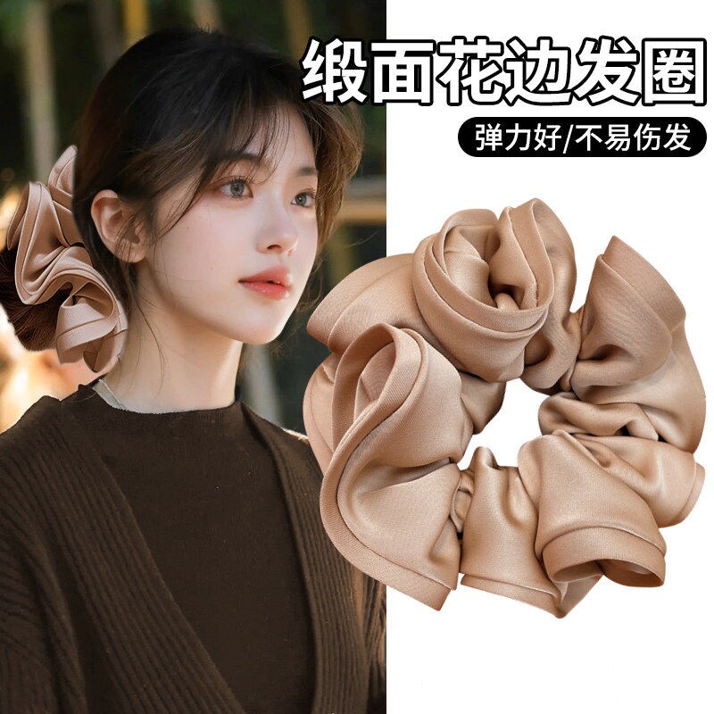 赵露思同款真丝大肠发圈女新款头绳扎马尾丸子头头花头饰发饰