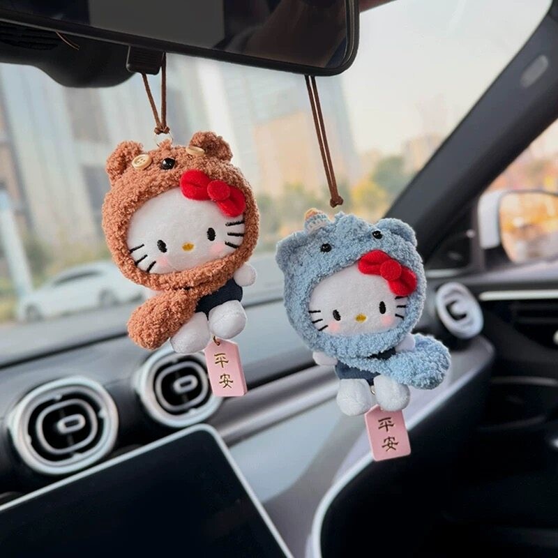 Hello Kitty汽车挂件2026新款凯蒂猫毛绒公仔挂饰车载后视镜吊饰