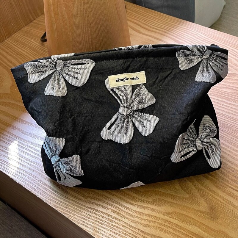 蝴蝶结高颜值化妆包收纳包便携化妆品女大容量旅行外出可爱精致