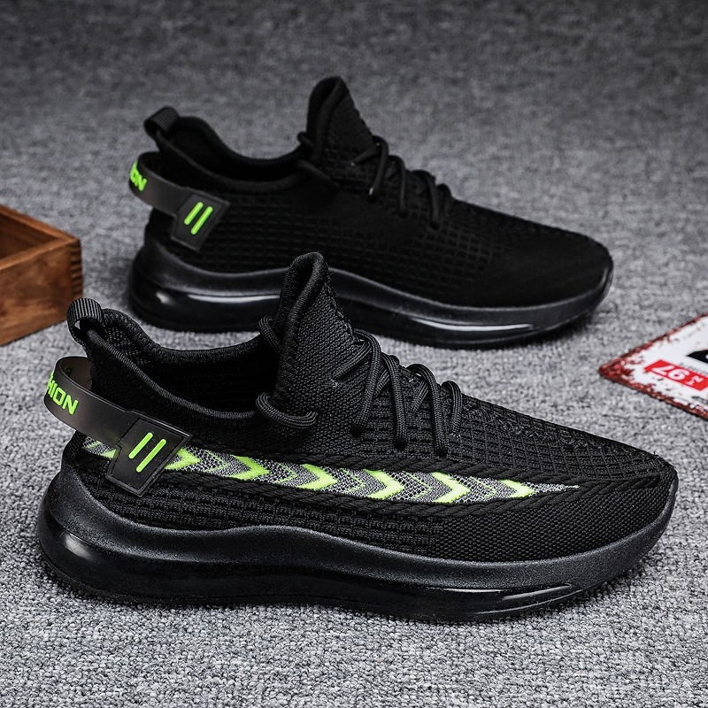 男鞋2025新款春季户外踏青舒适运动鞋增高男士潮流飞织网布休闲鞋
