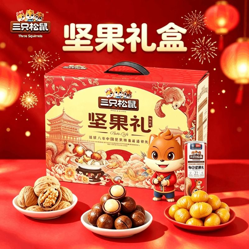 三只松鼠坚果礼盒森林款1505g/10袋大礼包混合零食炒货组合小包装