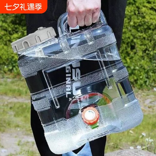 户外车载水桶家用储水手提大容量便捷式野营pc透明蓄水箱带龙头