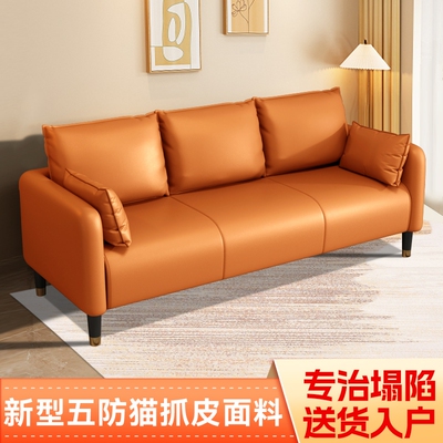 猫抓皮沙发小户型客厅简约双人两三人座出租房公寓简易服装店小型