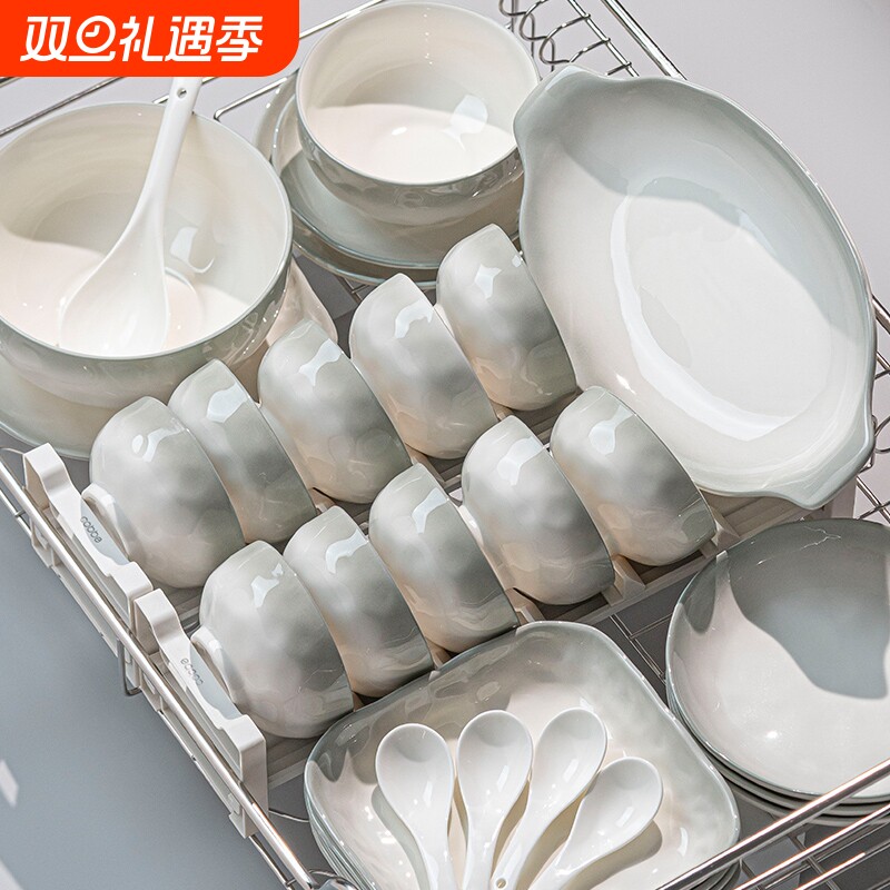 碗碟套装家用2025新款碗盘碗筷盘子景德镇陶瓷碗乔迁新婚碗盘餐具