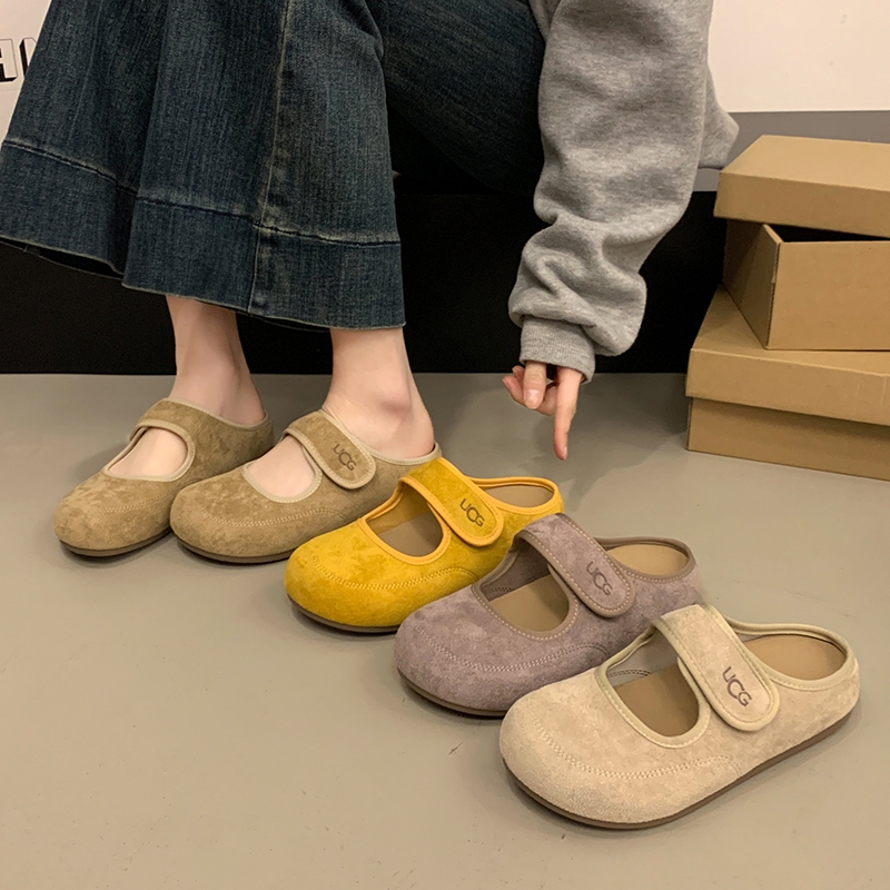 包头半拖鞋女外穿2025新款春夏季厚底勃肯鞋女一脚蹬懒人博肯拖鞋