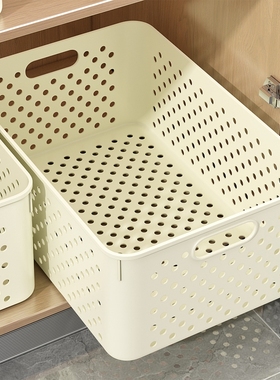 收纳筐收纳盒零食杂物橱柜储物筐厨房水果篮子玩具整理箱衣服塑料