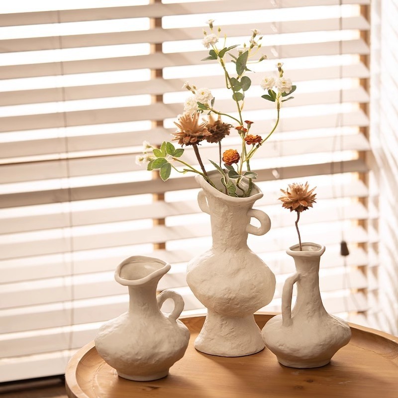 景德镇传统手工艺品餐桌茶几摆件茶壶陶瓷花瓶粗陶创意花器装饰品