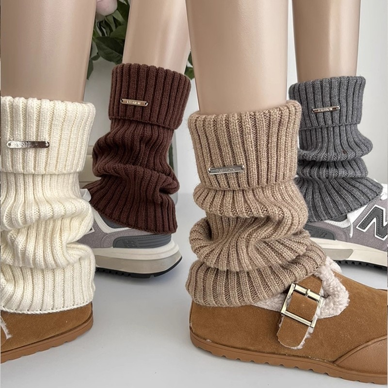 加厚针织袜套堆堆袜子女秋冬腿套保暖运动小腿袜配雪地靴羊毛长袜
