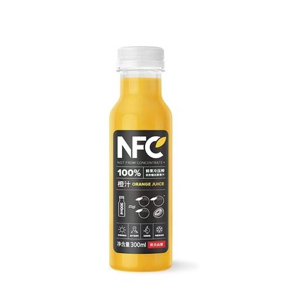 农夫山泉100%NFC果汁橙汁300ml24瓶整箱苹果芒果番石榴汁鲜榨饮料