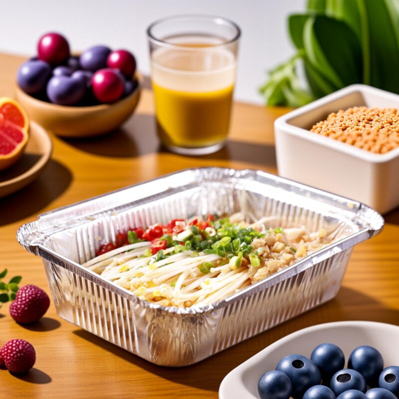 空气炸锅专用锡纸盘方形一烧烤锡纸盒烤箱家用烘焙锡箔纸烤盘铝箔