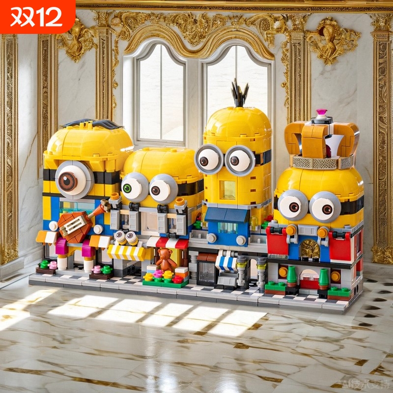 【厂家直销】小黄人街景积木