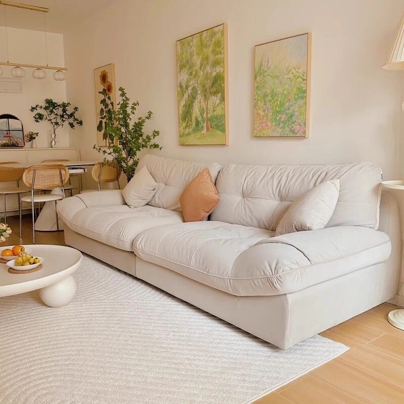 云朵布艺沙发客厅家用新款小户型双三人卧室出租房奶油风懒人沙发