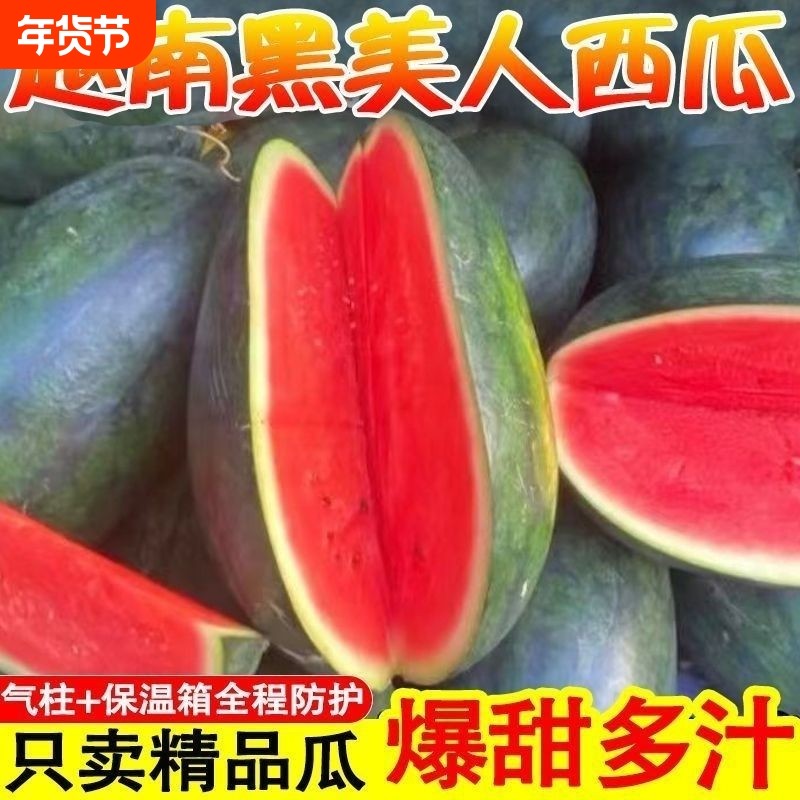 正宗越南黑美人西瓜新鲜水果当季现摘黑美人西瓜清甜多汁厚薄皮,水产肉类/新鲜蔬果/熟食,西瓜,淘宝优惠券,粉丝福利购,淘宝优惠卷
