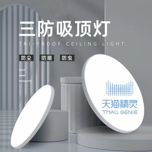 超薄led照明三防灯天猫精灵智能防蚊虫厨房卫生间卧室户外灯吸顶