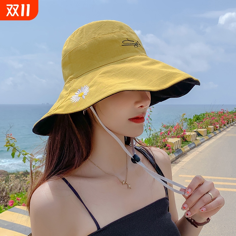 夏季大檐双面渔夫帽女防紫外线