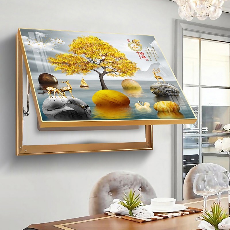 轻奢电表箱装饰画现代简约设计 免打孔弱电箱遮挡客厅电表盒 可客