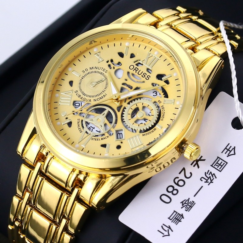 男士简约帅气潮流手表防水时尚石英表精钢日历一件代发厂家直销