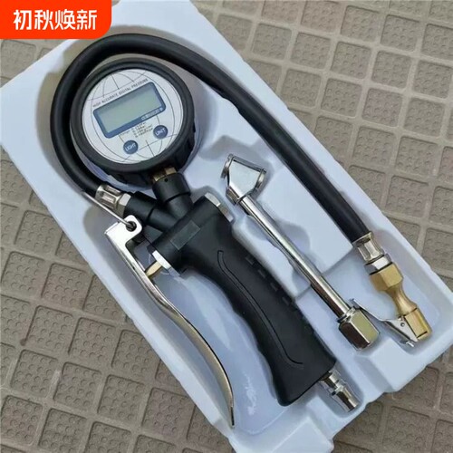 气压表胎压表带充气汽车轮胎压力表数显货车胎压监测高精度打气枪