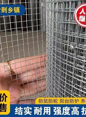 热镀锌铁丝网防鼠阳台养鸡网栏围栏钢丝网铁网格网防护养殖鸟笼