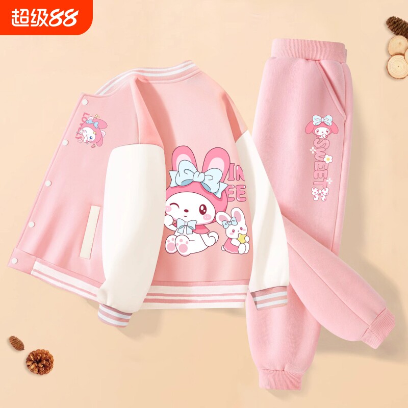 女童棒球服套装2026春秋新款儿童上衣裤子两件套春装小女孩衣服图片