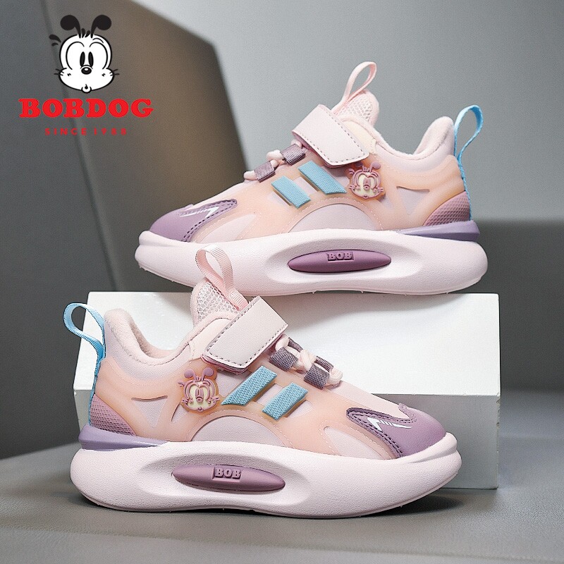 巴布豆女童运动鞋加绒保暖2025冬季新款男孩二棉鞋儿童鞋防滑皮面