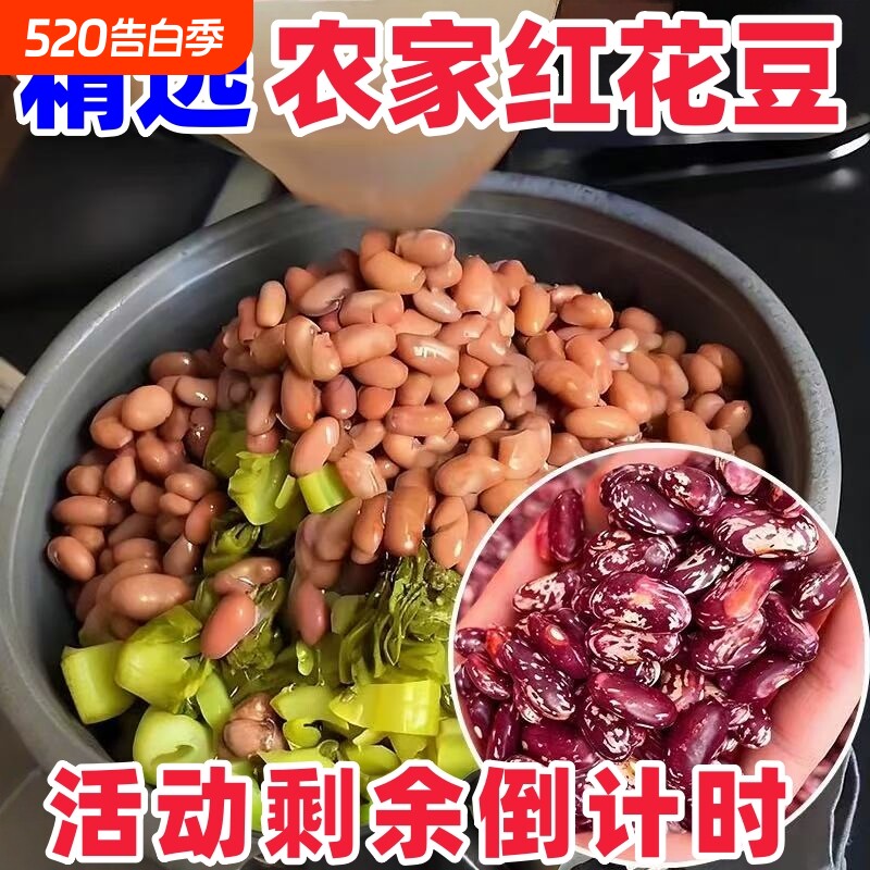 今年贵州花豆精选红饭豆农家花腰豆 红花芸豆四季豆红花豆杂粮