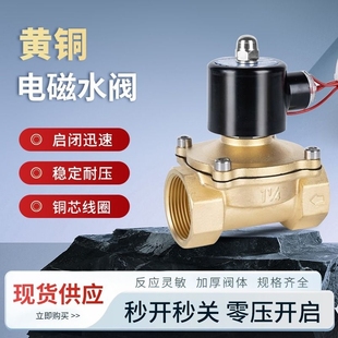 常闭电磁阀ac220vdc24v电子开关水管自动控制水阀4分6分1寸铜阀门